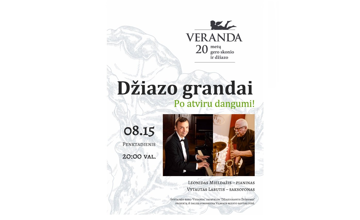 • Džiazas po atviru dangumi • JAZZ DUO • Vytautas Labutis-saksofonas, Leonidas Mieldažis-pianinas