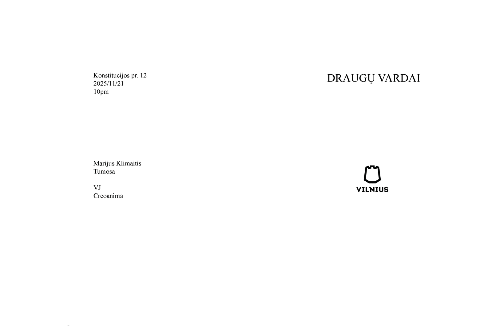 Marijus Klimaitis / Tumosa / Creoanima