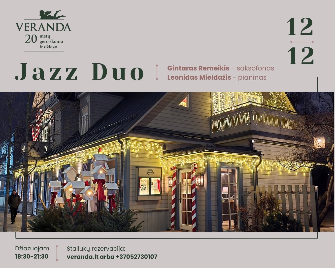 Džiazo ritmais • JAZZ DUO • L.Mieldažis – piano, G.Remeikis – saksofonas, V.Grišmanauskas – gitara