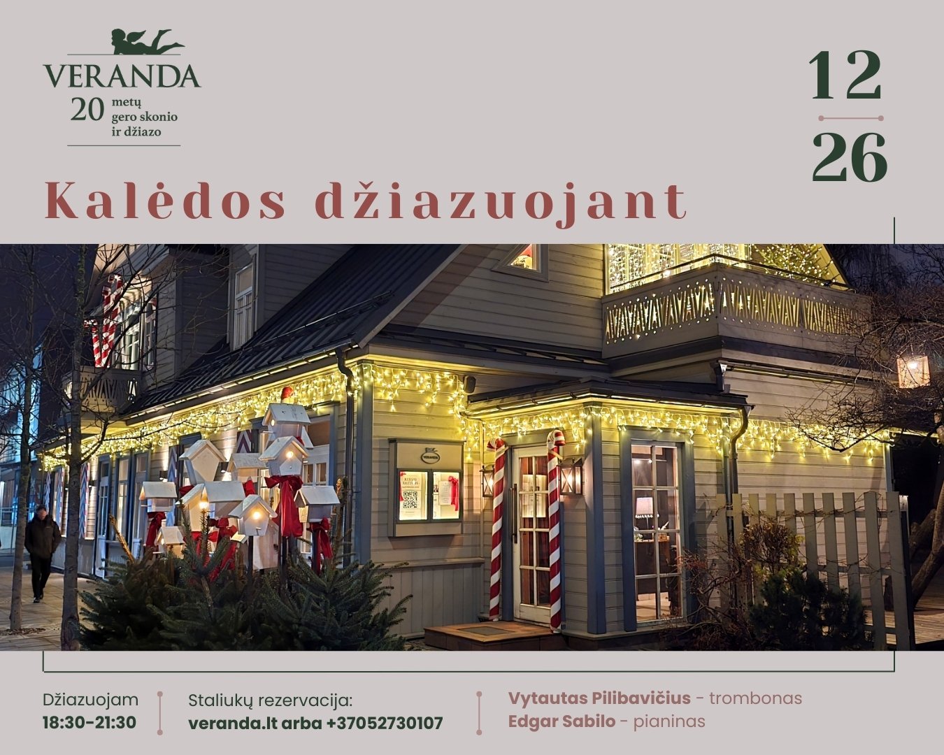 Kalėdos džiazuojant • JAZZ DUO • E.Sabilo – piano ir V.Pilibavičius – trombonas