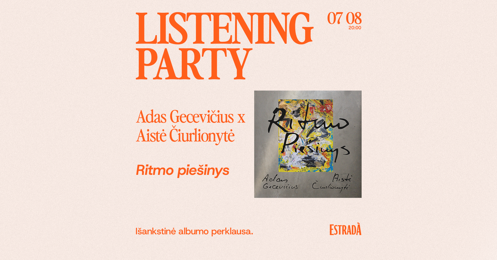 Listening Party: Adas Gecevičius x Aistė Čiurlionytė – Ritmo piešinys