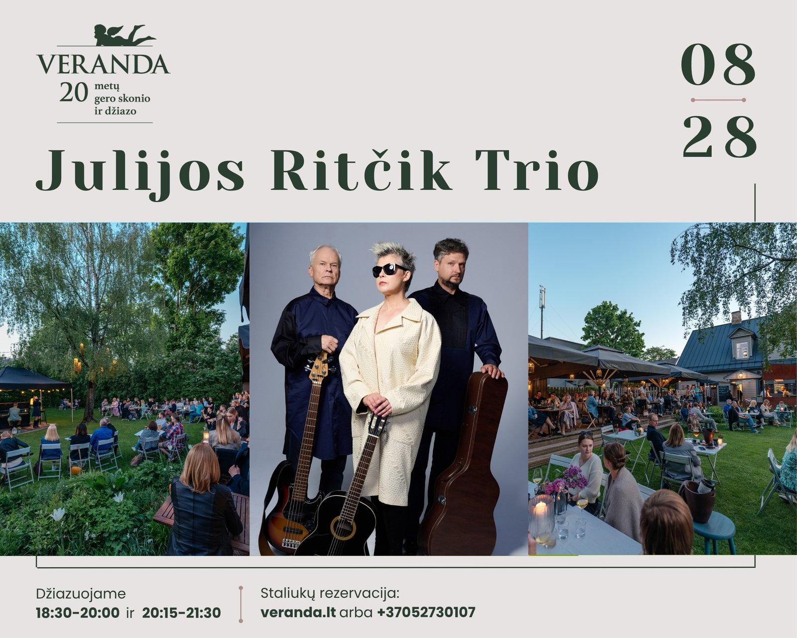 Vakarienė skambant džiazui • Julijos Ritčik Trio • Po atviru dangumi